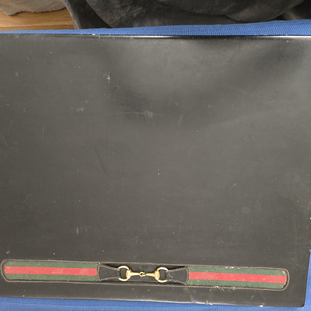 Gucci Black and Red Planner with Sleek Design